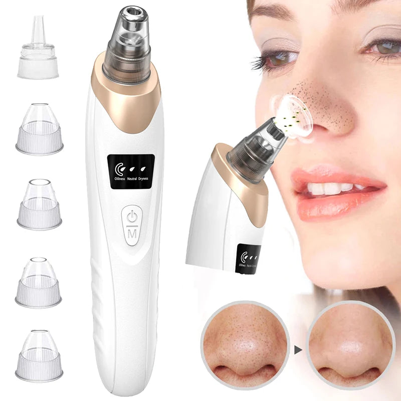 1Set Electric Blackhead Remover Vacuum Cleaner Black Spot Removal Facial Deep Cleansing Pore Cleaner Machine Face Skin Care Tool