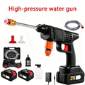 4000PSI Cordless Pressure Washer, 1200mAh Dual Batteries Long Runtime, 6-in-1 Adjustable Nozzle, Portable High-Pressure Water Gun, Powerful Stain Removal, for Car/Patio/ Garden/ Balcony/Floor/ Window/Wheel Hub Cleaning, Gift for Car Owners