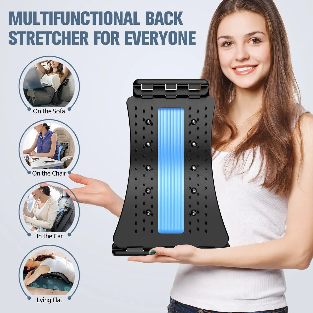 Back Stretcher for Back Pain Relief Multi-Level Back Cracker Board, Lower and Upper Back Support for Herniated Disc Fitness Yoga