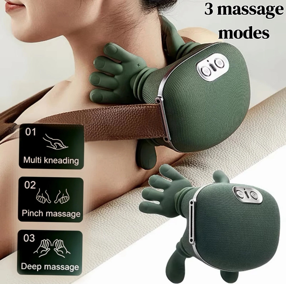 Wireless Neck Cervical Trapezius Kneading Massage Shawl 4D Bionic Finger Neck Shoulder Massager Brushless Motor Neck Masajeador