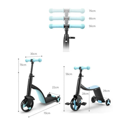Multifunctional Baby Tricycle, Children's Balance Scooter, Pedal Ride-On Toy