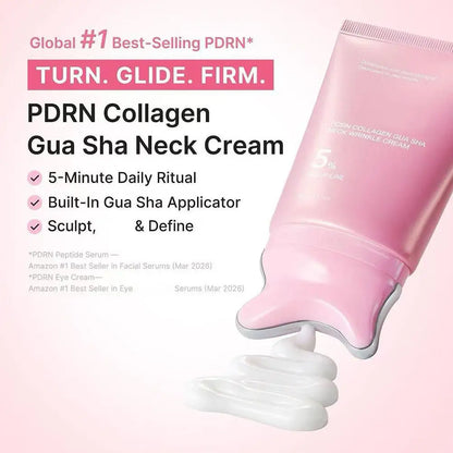 PDRN Collagen Neck Cream with Gua Sha Roller – 5% Volufiline Moisturizer 90g