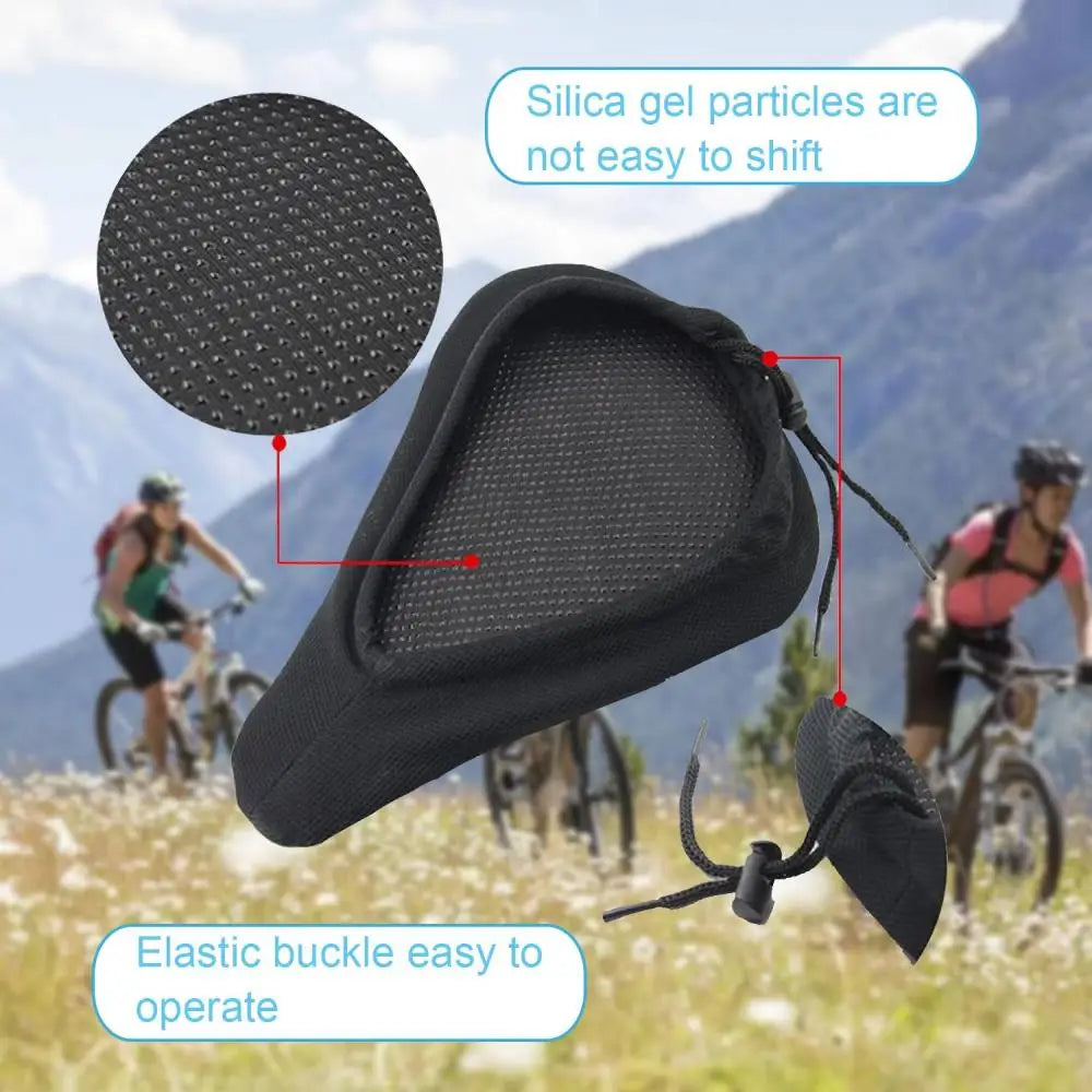 DOMEN Bicycle 3D Sponge Soft Saddle Seat Cover Bike Seat Cover Silicone Soft Pad Bike Seat Breathable Cushion Bike Accessories