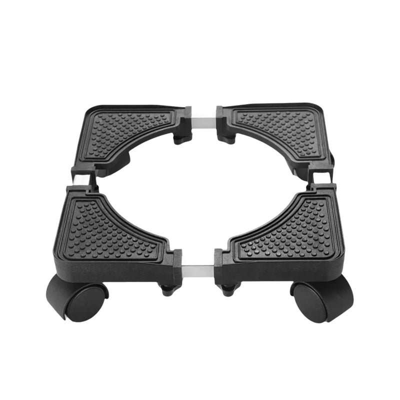 Adjustable Universal Wheel Mobile Rack 4 Locking Wheels Retractable Washing Machine Holder Strong Load-bearing Non-slip