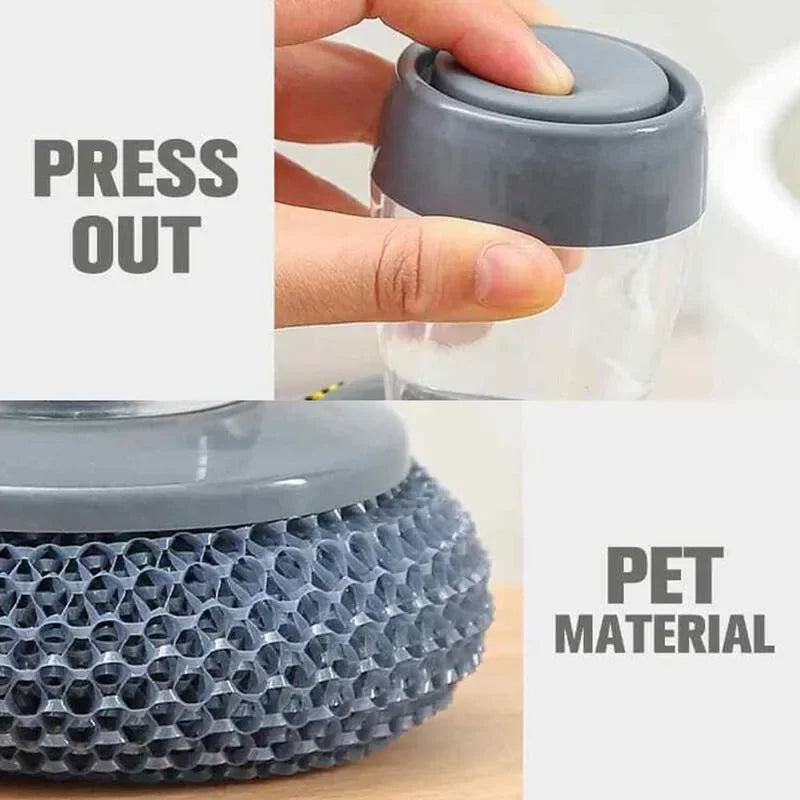 1/2/3/4pcs Portable Kitchen Soap Dispensing Dishwashing Tool Brush Easy Use Scrubber Wash Clean Tool Kitchen Cleaning Tool