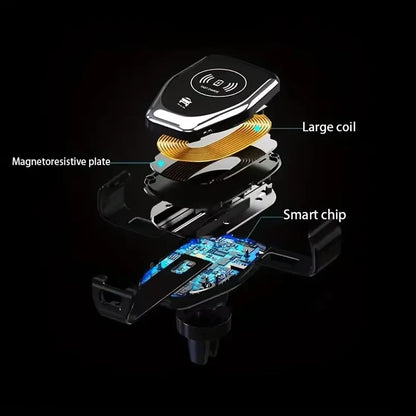 Wireless Car Charger Phone Holder Gravity Sensor Mount for Air Vent Fast Charging