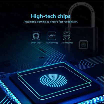 Smart Fingerprint Padlock – Waterproof Keyless Rechargeable Security Lock