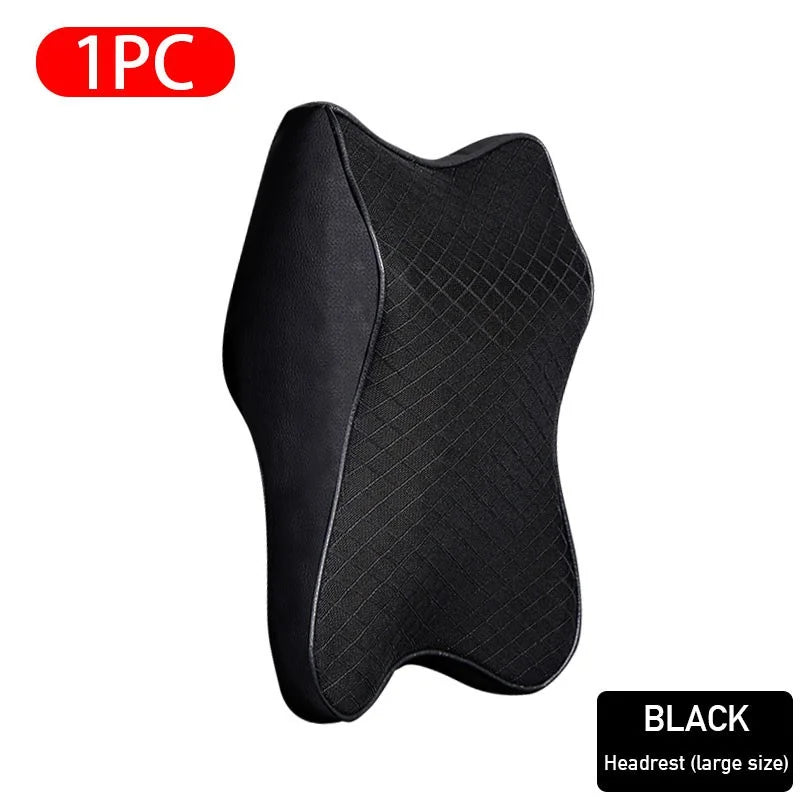 3D Memory Foam Car Seat Headrest Pillow for Head & Neck Support