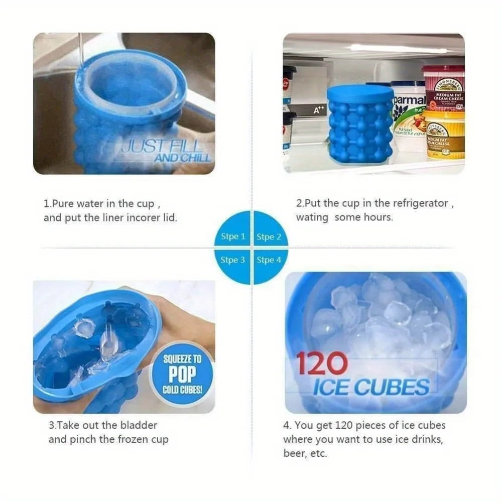2-in-1 Large Silicone Ice Bucket Mold with Lid Perfect for Bars Clubs Restaurants and Home Use Easy To Clean Drinkware Tools