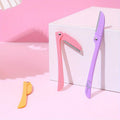 1/3PCS Foldable Eyebrow Trimmer Safety Type with Handle Scraper Blade Sharp Eyebrow Scraper Beauty Tool Folding Set
