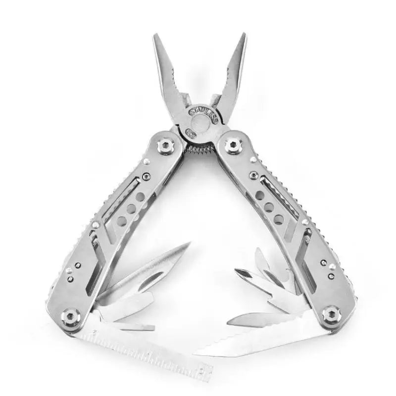 11in 1 Combination Foldable Multifunctional Pliers Portable Emergency Survival Camping Tool with 12 Screwdriver Head Mini Knife