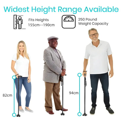 Folding Walking Cane with LED Light – Adjustable Lightweight Collapsible Walking Stick