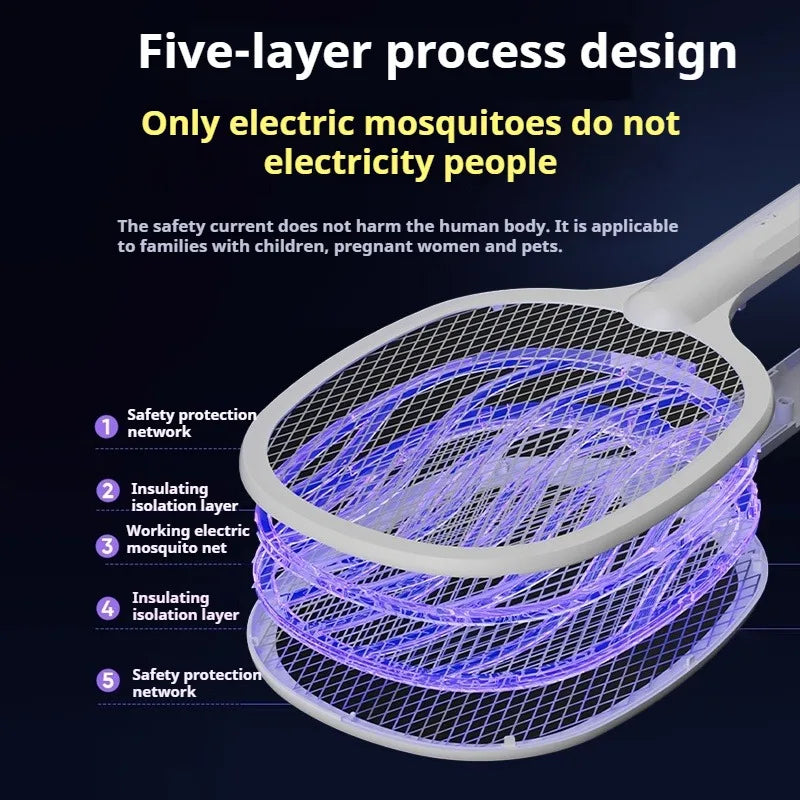 2 in 1 Electric Mosquito Killer Mosquito Lamp with Violet Light Mosquito Trapping USB Rechargeable Portable Mosquito Killer