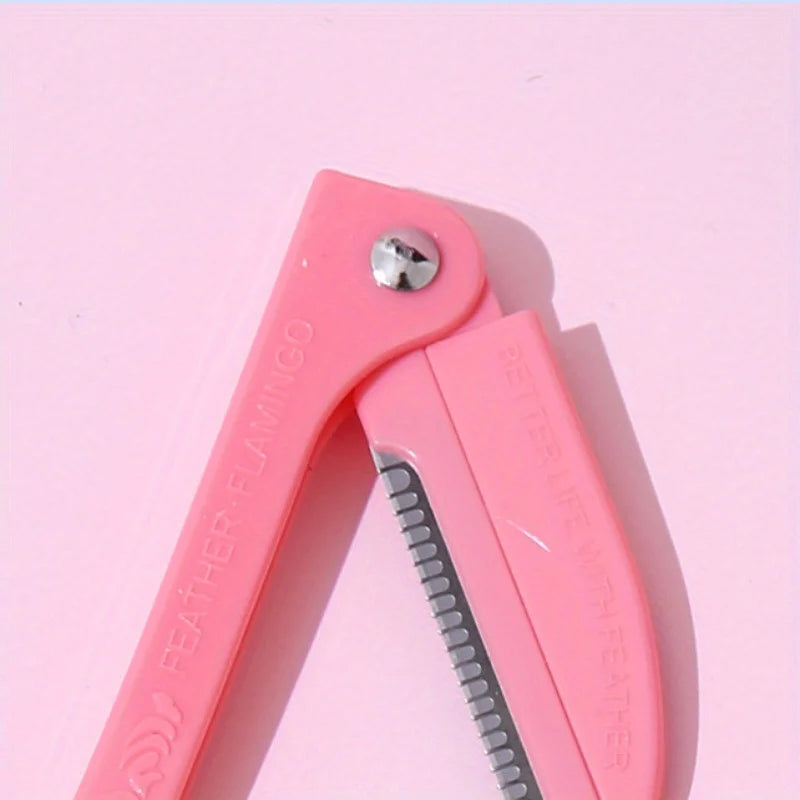 1/3PCS Foldable Eyebrow Trimmer Safety Type with Handle Scraper Blade Sharp Eyebrow Scraper Beauty Tool Folding Set