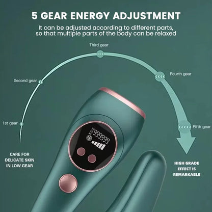 IPL Hair Removal Device with Ice Cooling | Portable At-Home IPL Epilator for Face & Body