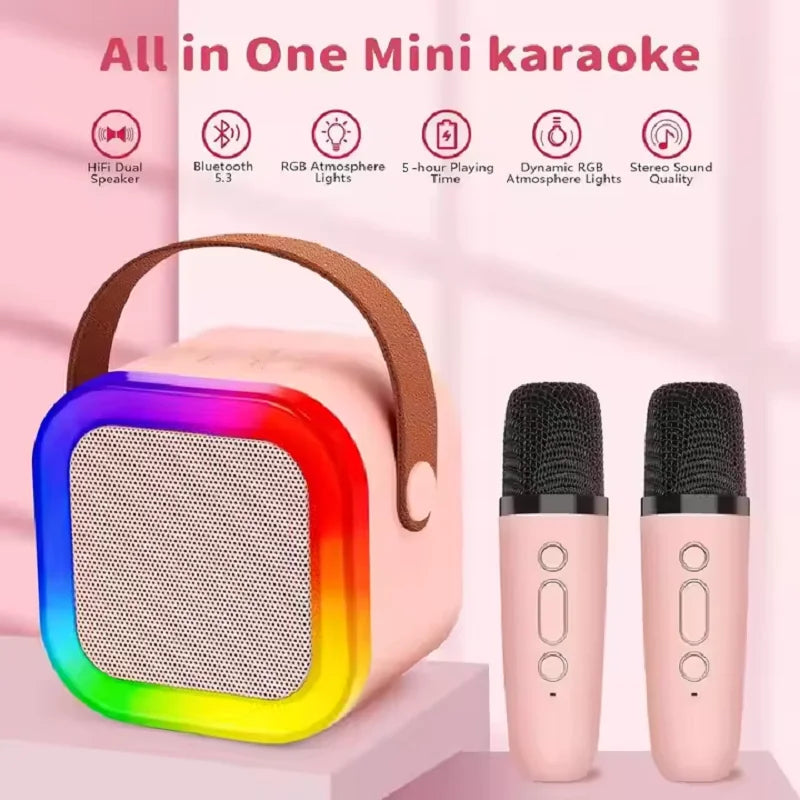 Portable Wireless Karaoke Speaker with Dual Microphones – Kids Singing System