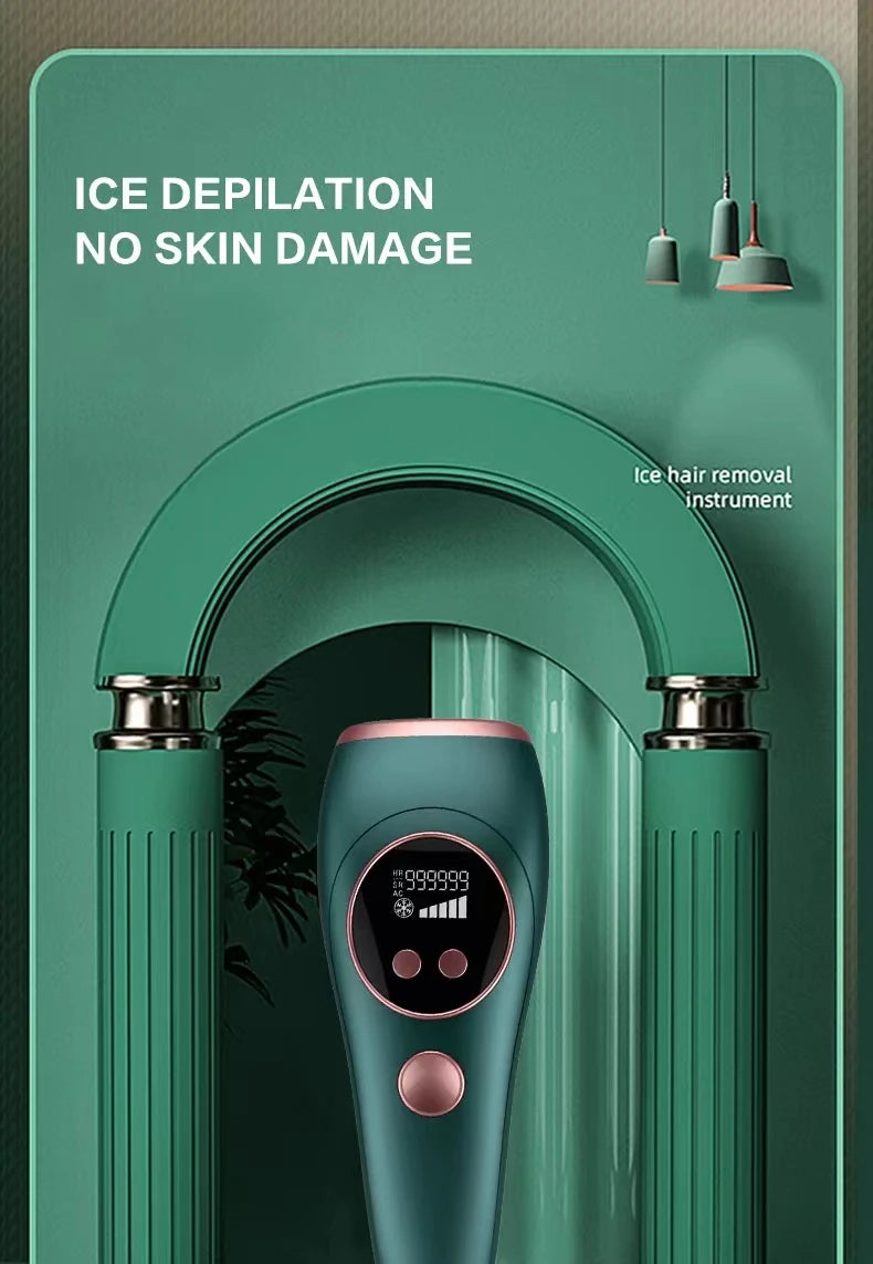 Handheld Portable Home Use Ipl Epilator Painless Permanent Hair Removal Device With Ice Cooling Laser for Face and Body