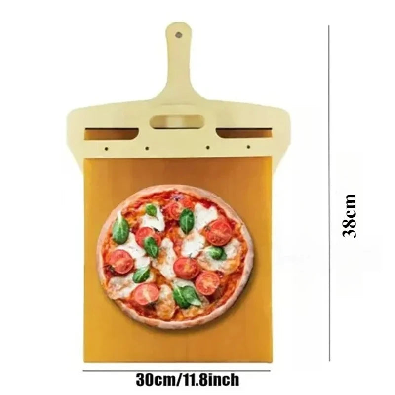 Non-Stick Portable Pizza Shovel with High-Temperature Cloth Slider Kitchen Paddle for Easy Sliding