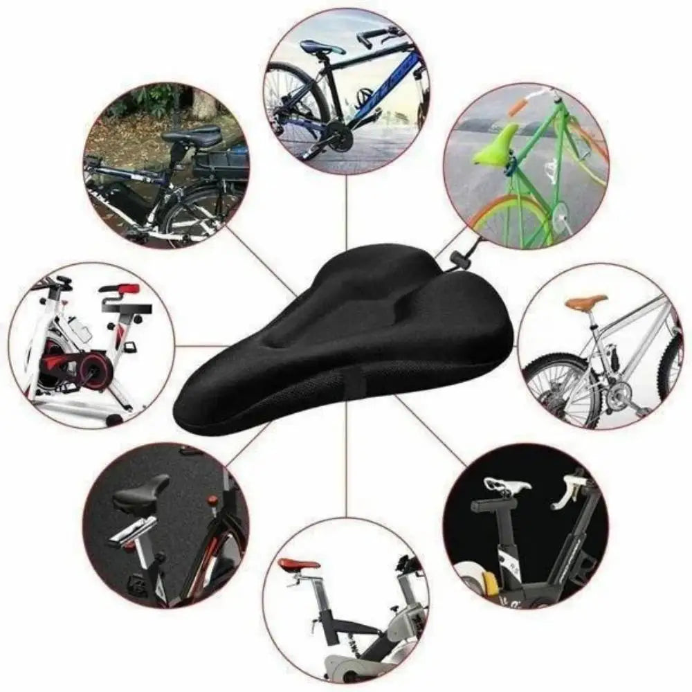 DOMEN Bicycle 3D Sponge Soft Saddle Seat Cover Bike Seat Cover Silicone Soft Pad Bike Seat Breathable Cushion Bike Accessories