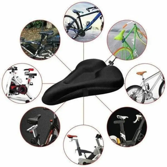 DOMEN 3D Bicycle Saddle Seat Cover | Soft Silicone Bike Seat Cushion with Breathable Sponge Padding