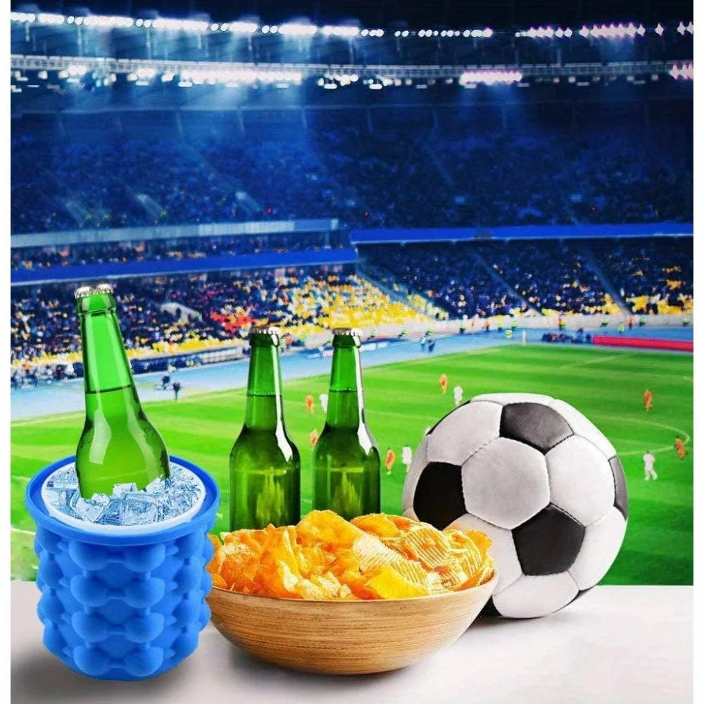 2-in-1 Large Silicone Ice Bucket Mold with Lid Perfect for Bars Clubs Restaurants and Home Use Easy To Clean Drinkware Tools