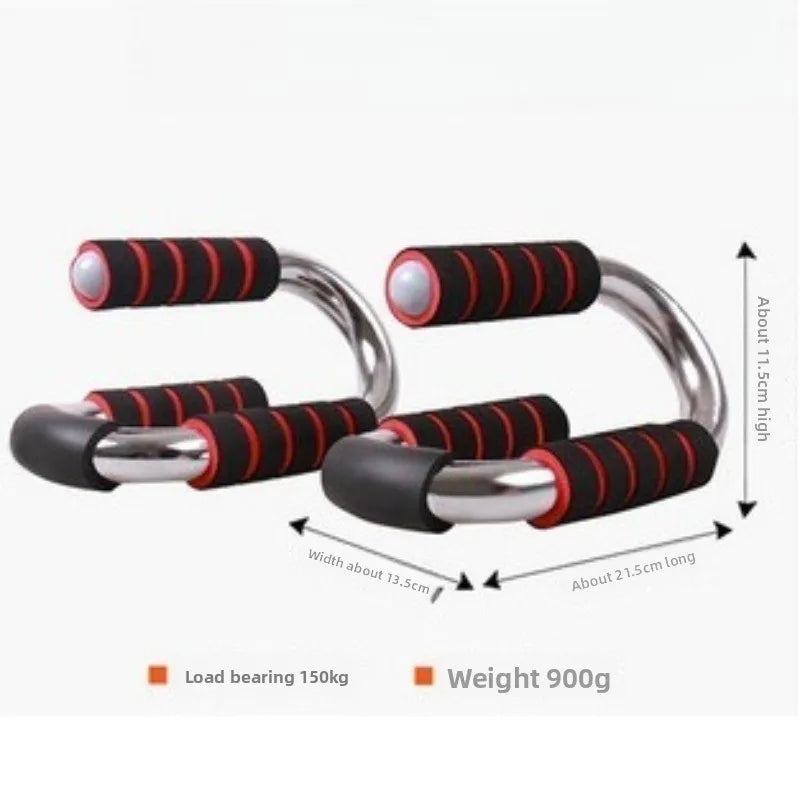 Electroplating S-shaped push up bracket for abdominal exercise and fitness equipment, home use stomach reduction silent wheel