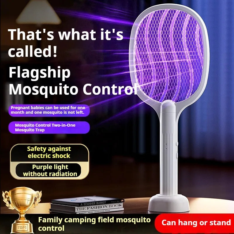 2 in 1 Electric Mosquito Killer Mosquito Lamp with Violet Light Mosquito Trapping USB Rechargeable Portable Mosquito Killer