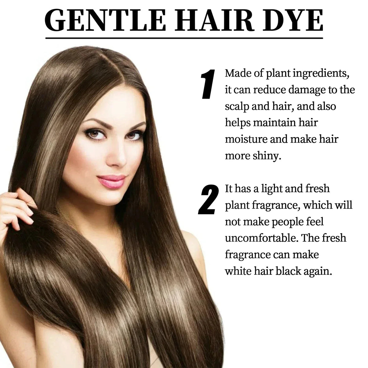 EELHOE Natural Hair Dye Cream with Comb – Gray & White Hair Coverage 80ml