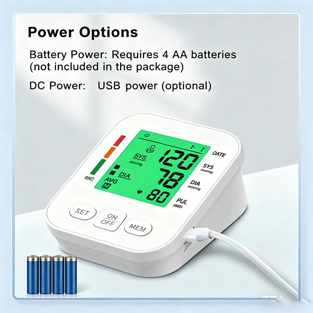 HUBLIZER Automatic Blood Pressure Monitor Upper Arm BP Testing Kit Digital Sphygmomanometer Tonometer for Home Medical Use