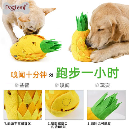 Pineapple Sniffing Pet Toy, Food-Hiding Educational Plush Dog Toy, Sound-Making, Teeth-Grinding, Boredom-Relieving Pet Supplies