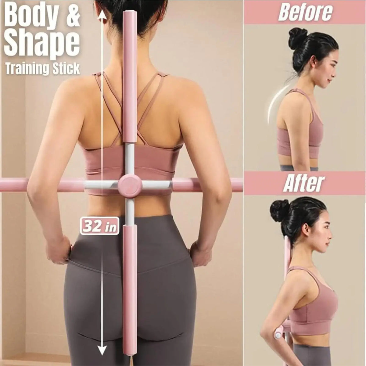 Yoga Stick Yoga Exercise Stick Stretch Mobility Pole For Exercise Daily Use Office Rehabilitation Gym Travel Pilates Home