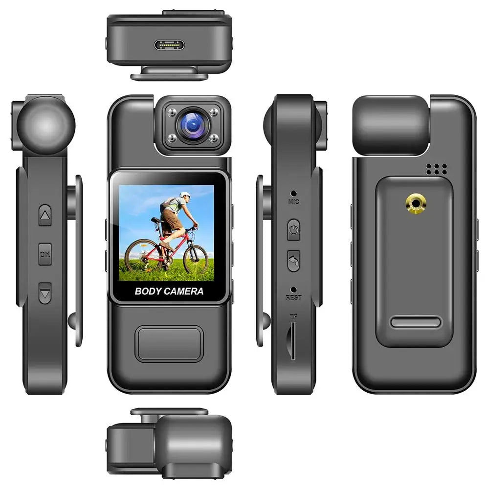4K Ultra HD Body Worn Camera, Portable Wearable Mini BodyCam with Night Vision, 180° Rotatable Lens, Long Battery Life Video Rec