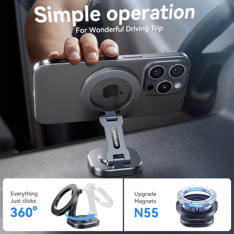 Joyroom Magnetic Car Mount 24 Strong Magnet 360° Rotation Foldable Phone Holder for Car For iPhone 15 14 13 12 Car Holder Mount
