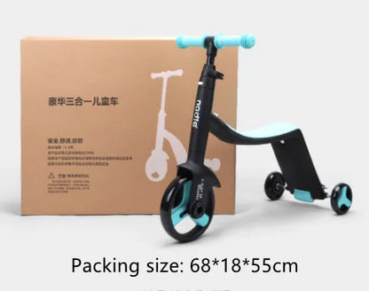 Multifunctional Baby Tricycle, Children's Balance Scooter, Pedal Ride-On Toy
