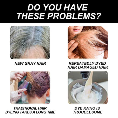 EELHOE Natural Hair Dye Cream with Comb – Gray & White Hair Coverage 80ml