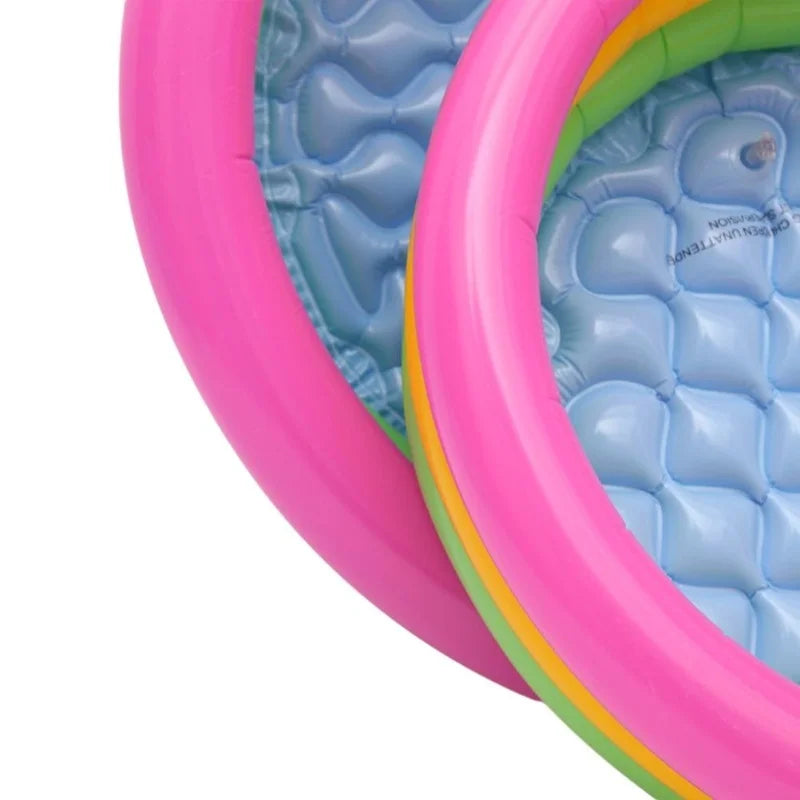60cm/90cm/114cm Baby Swimming Pool 3 Color Rainbow Round PVC Inflatable Children Little Pump Pool Blow Up Kids Padding Pool
