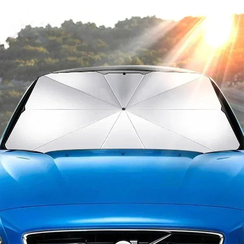Car Windshield Sun Shade Umbrella,UV Rays Protector & Heat Block Reflector Retractable Front Window Sun Shades Umbrella Shield