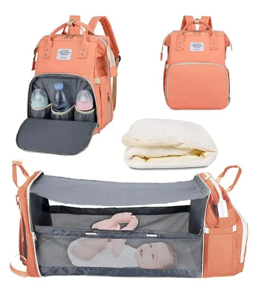 Large Capacity Mummy Backpack, Baby Diaper Bag, Bottle Insulated Storage Bag