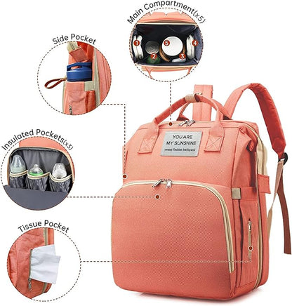 Large Capacity Mummy Backpack, Baby Diaper Bag, Bottle Insulated Storage Bag