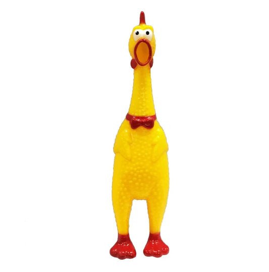 Yellow Squeaky Chicken Toy with Screaming Sound for Kids & Pets