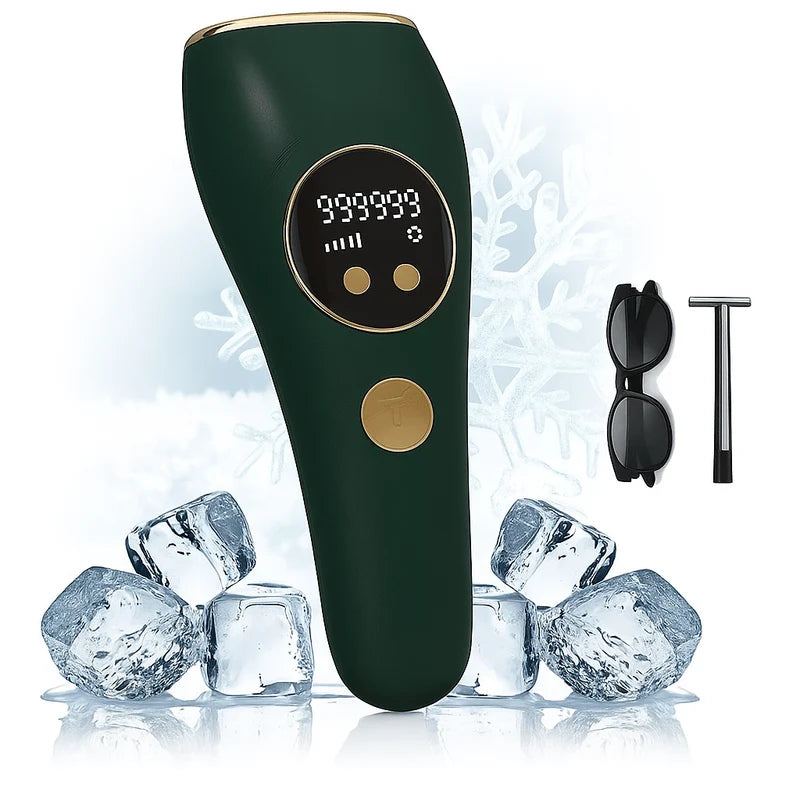 IPL Hair Removal Device with Ice Cooling | Portable At-Home IPL Epilator for Face & Body