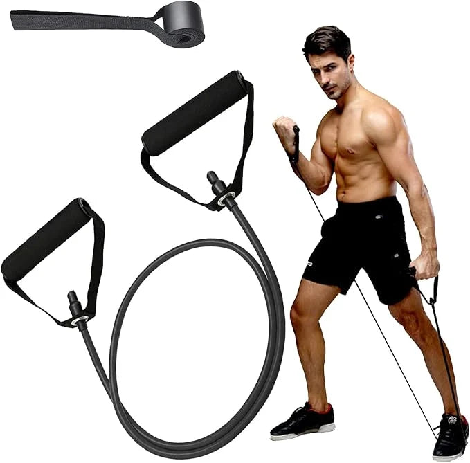 Adjustable Resistance Bands with Handles | 4-Level Resistance Exercise Bands for Home, Yoga & Pilates