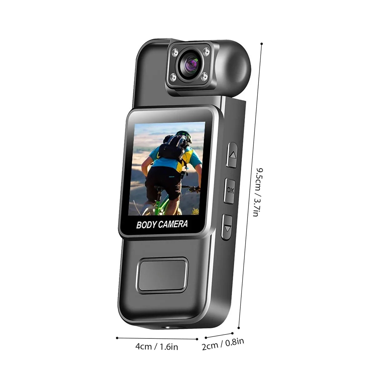 4K Ultra HD Body Worn Camera | Portable Mini Body Camera with Night Vision & 180° Rotatable Lens