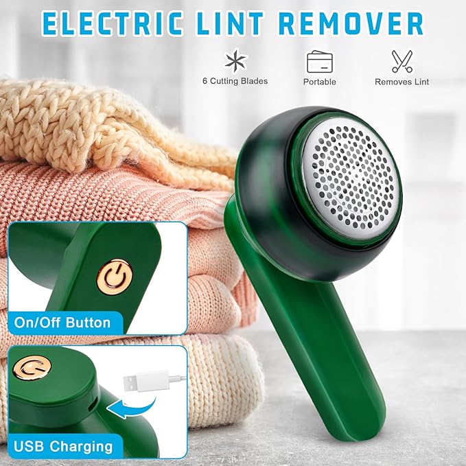 Rechargeable Electric Lint Remover, Fabric Shaver, Clothes Fuzz & Pill Remover