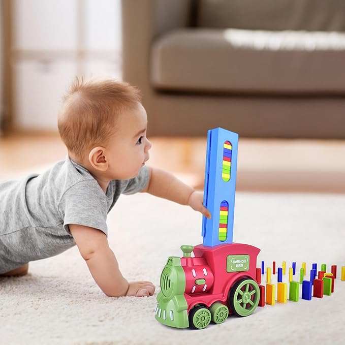Electric Domino Train Toy, Automatic Domino Laying Set, DIY Educational Toy
