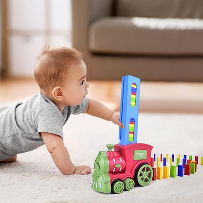 Electric Domino Train Toy, Automatic Domino Laying Set, DIY Educational Toy