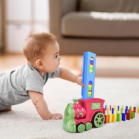 Electric Domino Train Toy, Automatic Domino Laying Set, DIY Educational Toy