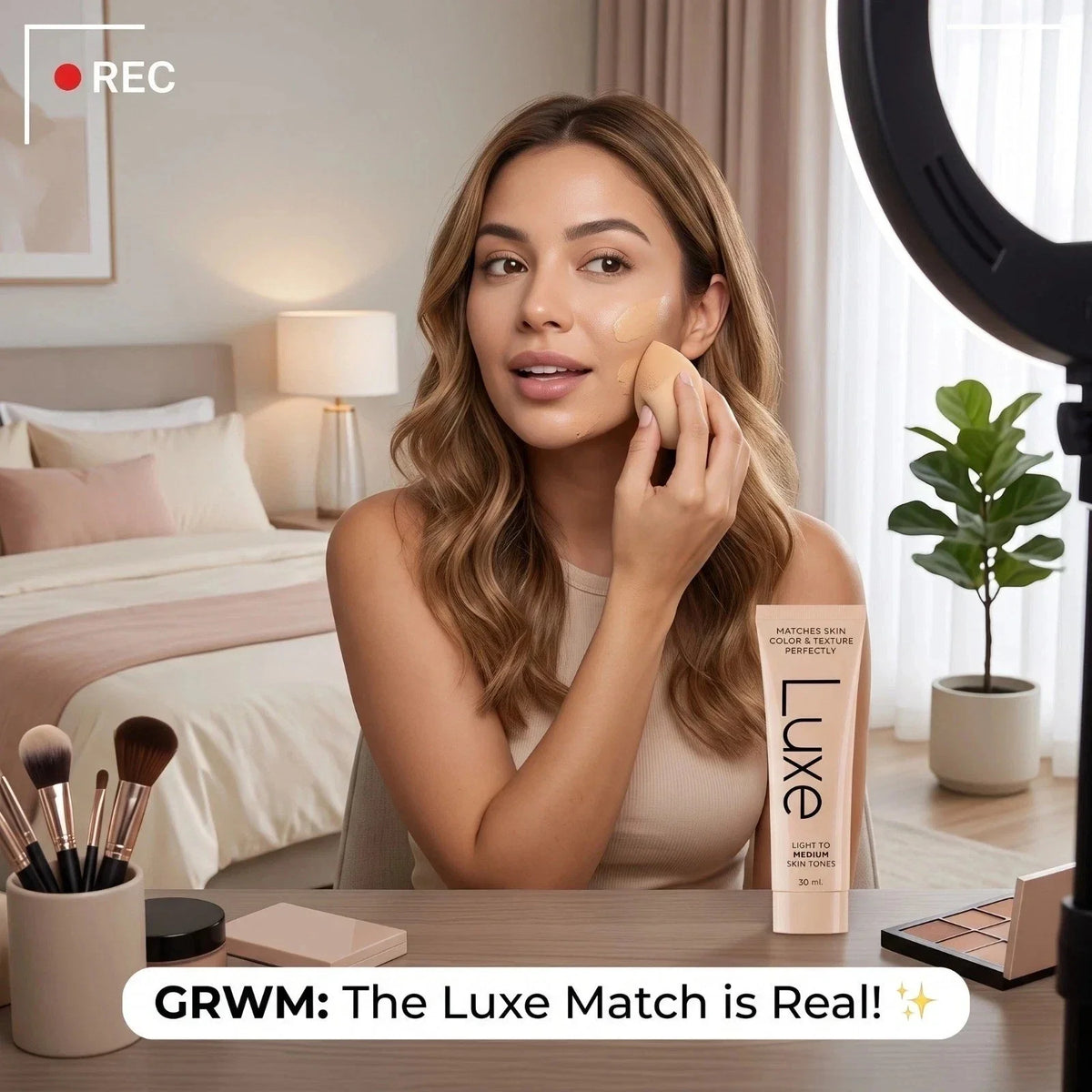 Luxe Color-Adapting Foundation – Light & Brown Shades, Lightweight Natural Finish